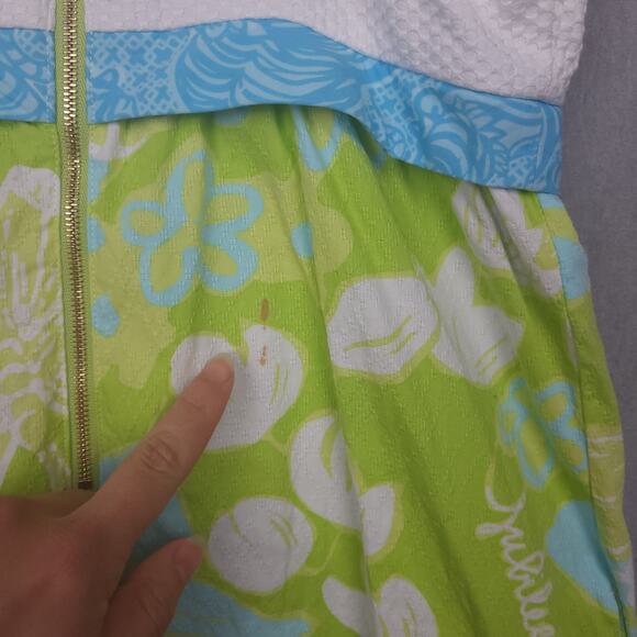 Lilly Pulitzer Women's Strap Shift Dress Floral Green, Blue & White Floral Print - Picture 10 of 14
